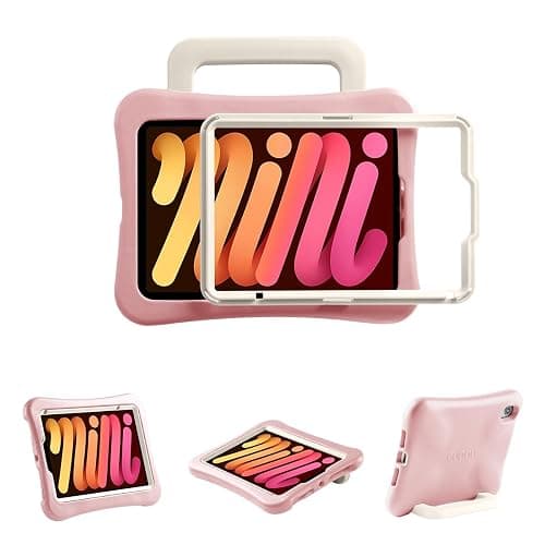 LeiJue Kids Case for iPad Mini 7 (A17 Pro) 2024 /iPad Mini6 2021, Light Weight Heavy Duty/Shockproof/Drop Proof with Handle/Kickstand, Child Friendly Cover for iPad Mini 7th/6th Gen 8.3inch (Pink) thumbnail 7