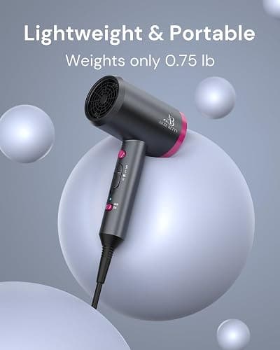 ANNE BETTY Hair Dryer with Diffuser for Curly Hair, 1800W Ionic Blow Dryer for Women & Men, Fast-Drying, Lightweight, Low Noise, Hair Care Styling Tool for Home, Travel thumbnail 5