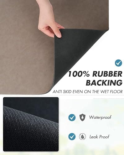 AMOAMI-Coffee Mat Hide Stain Rubber Backed Absorbent Dish Drying Mat for Kitchen Counter-Coffee Bar Accessories Fit Under Coffee Maker, Espresso Machine, Pot, Dish Rack Brown 1624 thumbnail 7