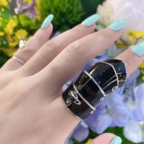 ZHAOZHAO Colorful Four Sections Armor Ring of Saturn for Women - Colorful Enamel Armor Saturn thumbnail 6