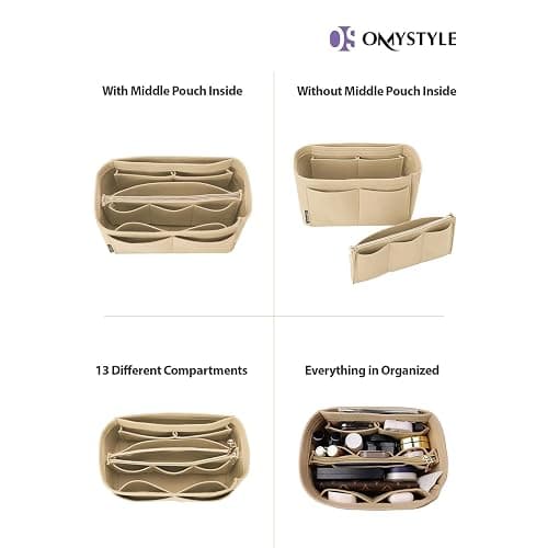 OMYSTYLE Purse Organizer Insert, Felt Tote Bag Organizer Insert with 5 Sizes, Handbag Dividers for Inside Purse, Compatible with Longchamp, Neverful, Speedy and More thumbnail 4