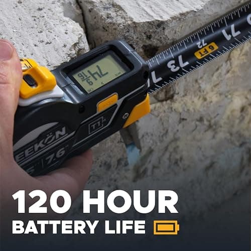 REEKON T1M Utility Digital Tape Measure 16ft (English) – Bluetooth Smart Measuring Tool, 1/32” Accuracy, Saves 1000+ Measurements, LCD Display, 150 Hour+ Battery Life & Rechargeable thumbnail 3