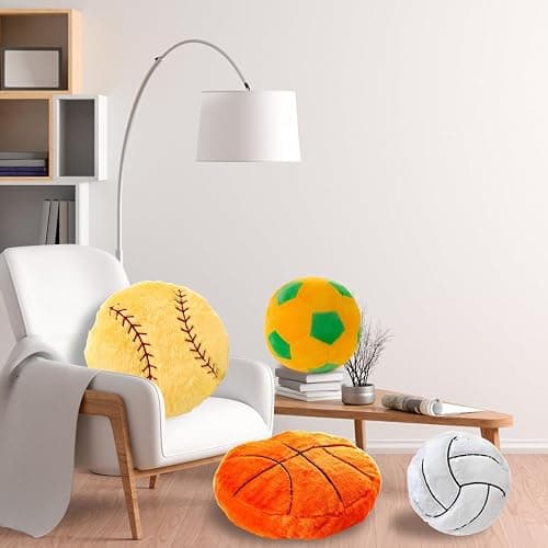 Volleyball Sports Pillow Fluffy Soft Throw Pillow Toy ，14" Durable Sport Basketball Plush Toys,Plush Pillow Toys Gift for Kids Boy Girls Children Room Decoration thumbnail 5