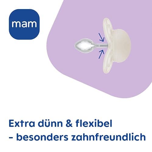 MAM Perfect Start Schnuller im 2er-Set, speziell für Neugeborene, zahnfreundlicher Baby Schnuller aus nachhaltigen & bio-erneuerbaren Materialien, mit Schnullerbox, 0-2 Monate, Bär/Elefant - 0-2 Monate - Bär/Elefant thumbnail 5