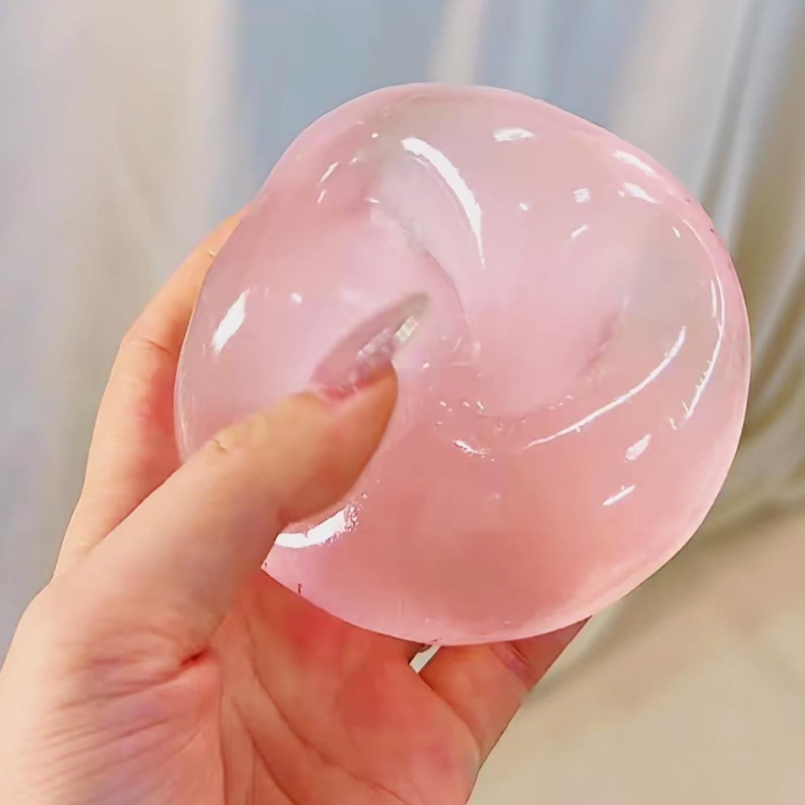 Coconut Oil Stres s Ball Squishies, Slow Rising Coconut Oil Squeeze Ball Clear Jelly Fidget Stres s Balls, Non-Sticky, Easy to Clean thumbnail 3