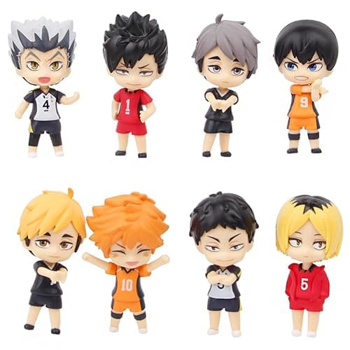 QAHEART Shoyo Figures 8PCS Set, Tobio Kageyama/Kotaro Bokuto/Kozume Kenma Anime Figure Statues 7.5CM - Image 1