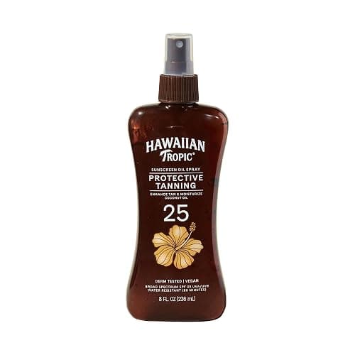 Hawaiian Tropic Protective Tanning Oil Spray Sunscreen SPF 25, 8 Fl Oz - Image 1