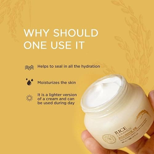 The Face Shop Rice Ceramide Moisturizing Cream - Rice Extract + Rice Bran Oil - Hydrating Targets Dryness, Brightening - Dermatologically Tested - Lightweight Moisturizer Face Cream - Korean Skin Care thumbnail 5