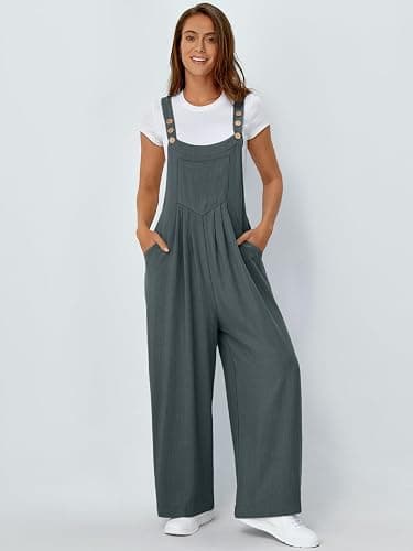 AUTOMET Womens Beach Vacation Outfits Jumpsuits Overalls Wide Leg Casual Summer Spring Outfits Rompers Trendy Jumpers thumbnail 2