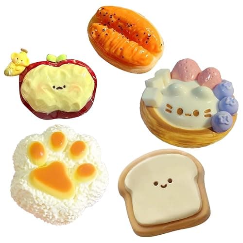 EDLMKM 5 PCS Mochi Squishy Toys, Taba Squishy Set, Stress Balls For Boys Girls Party, Soft Squeeze Fidget Toys, Cute Fufu Stress Relief Sensory Play Fidget, Fun Birthday Gift for Anxiety Relief - Image 1