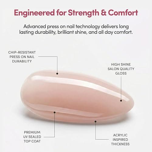 Glamnetic Press On Nails - Confetti | Semi-Transparent Short Almond Fake Nails, Salon Quality | 15 Sizes - 30 Nail Kit with Glue thumbnail 4