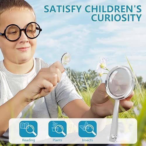OBTANIM 20 Pack Mini Plastic Handheld Magnifying Glasses Portable Reading Magnifier for Senior and Kids, Hand Lens 5X Magnifier for Home, Indoor and Outdoor Use thumbnail 3