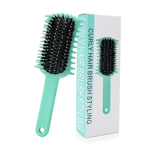 Curly Hair Brush, Volume Curl Defining Brush for Detangling Shaping and Styling Women's Curls, Reduce Pulling (Green) - Image 1