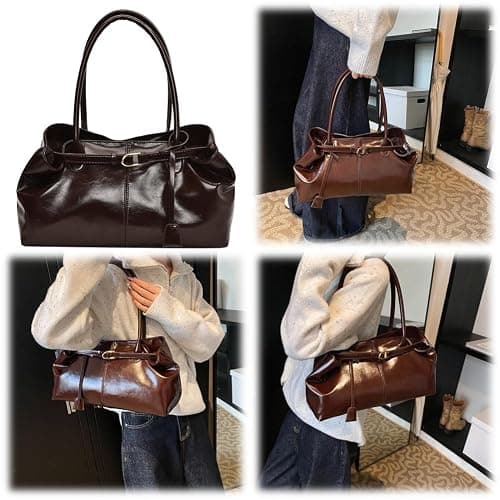 Cymwer Damen-Hobo-Handtasche aus PU-Leder, lässige Umhängetasche, modische Tasche mit Griff oben, große Arbeitstaschen for Arbeit, Einkaufen, Reisen thumbnail 3