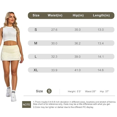VIPONES Women Tennis Skirt Golf Skorts Athletic Mid-Rise with Pockets Inner Shorts Sport Workout Pleated Pickleball thumbnail 7