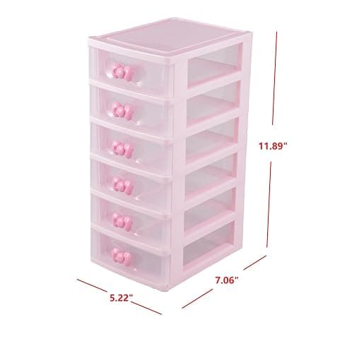 BWBNS Girls Cute Lovely Color Storage Box Desktop Organizer Bathroom Bedroom Jewelry Storage Box For Storing Small Items (6 layers) thumbnail 2