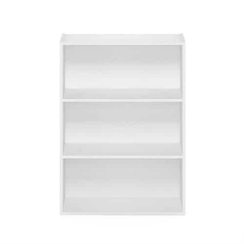 Furinno PASIR Book Shelf, 3-Tier Bookshelf, Storage Shelves Bookcase, 9.7 x 23.7 x 31.5, for Living Room, Bedroom, Home Office, Plain White thumbnail 9