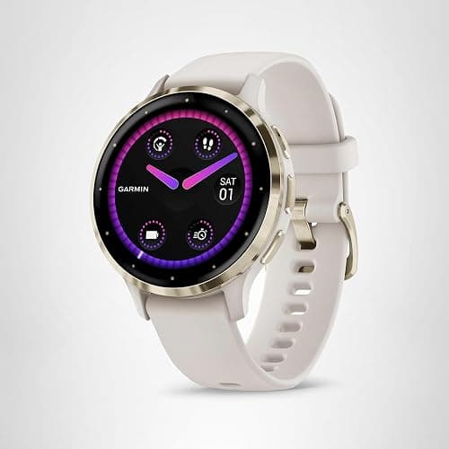 Garmin Venu 3S Soft Gold Stainless Steel Bezel 1.2-Inch AMOLED Touchscreen Display Smart Watch with 41mm Ivory Case and Silicone Band thumbnail 7