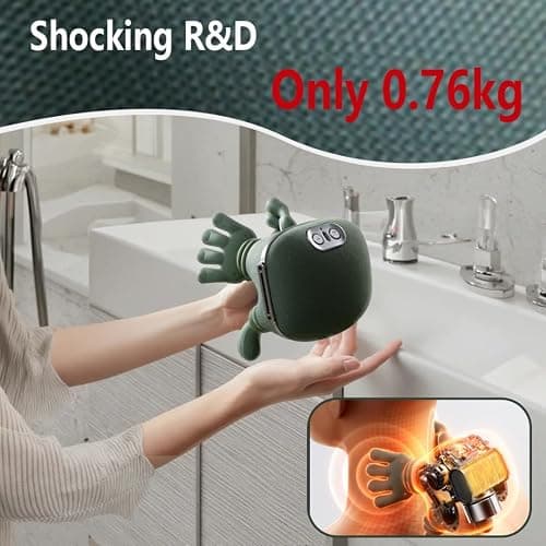 Aocesk ZoserX - Bionic Heated Massager, Portable Shiatsu Neck and Back Massager, Electric Deep Tissue 4D Kneading Massage, Simulated Human Hand Design for Pain Relief and Muscle Relax (Green) thumbnail 6