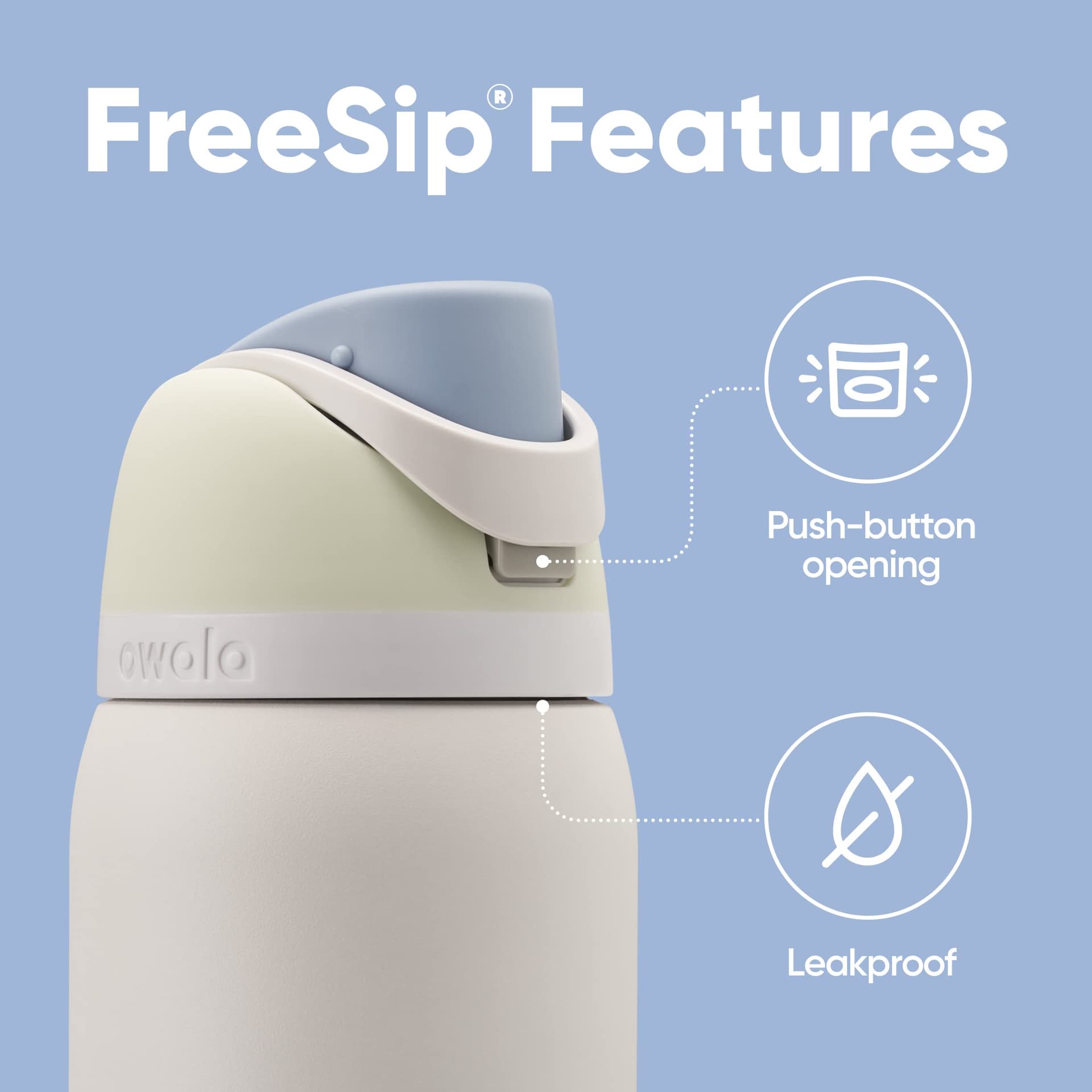 Owala FreeSip Insulated Stainless Steel Water Bottle with Straw for Sports, Travel, and School BPA-Free Sports Water Bottle, 40 oz, Iced Breeze thumbnail 3