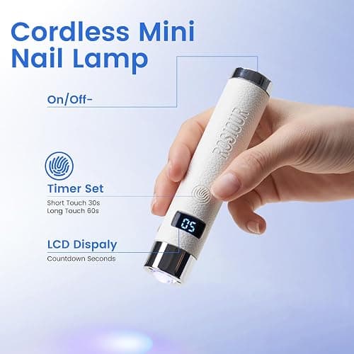 Handheld UV Light for Gel Nails: Flash Cure Hand Held AI UV Led Nail Lamp with Stand-Mini Fast Dry Single UV Lamp Pen with Auto Sensor for Manicure Home Salon (White) thumbnail 4