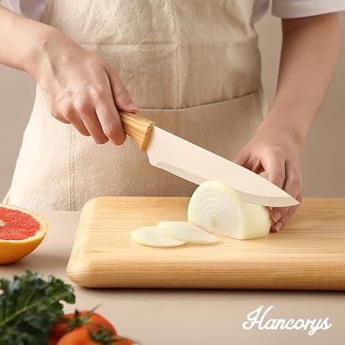 Hancorys Knife set, 13 Pieces Kitchen Knives Set, Nonstick Ceramic Anti-Rust Coating and Blade Guard, Holiday Gifts for Kitchen, Camping Essentials thumbnail 2