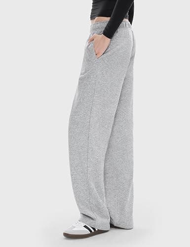 PUMIEY Women's Wide Leg Sweatpants Straight Baggy Sweat Pants High Waisted Lounge Pants Airy Collection thumbnail 2