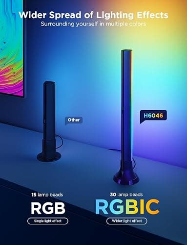 Govee TV Backlight 3 Lite Kit, 11.8ft RGBICW LED Strip with 15" Smart Light Bars, Camera Sync to Screen for 55-65" TVs, App & Voice Control, Works with Alexa, Google Home, Matter, for Movies & Gaming thumbnail 4