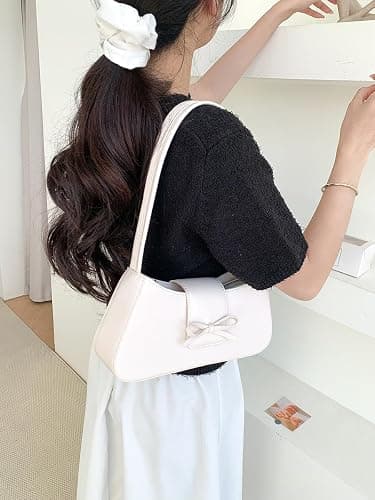 GETERUUV Shoulder Bags for Women Coquette Bow Purse Y2k Bag Small Cute Purses Mini Hobo Handbag Faux Leather Shoulder Purse thumbnail 2