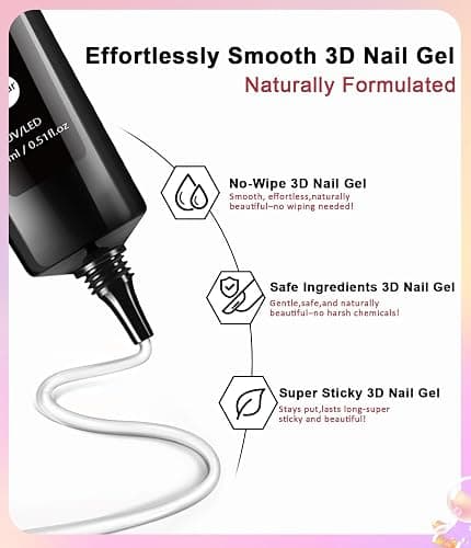 3D Nail Gel and Chrome Nail Powder Kit BISHENGYF: 15g No Wipe 3D Sculpting Gel White Aurora Pink Chameleon Gold Chrome Nail Powder with Clear 3D Carving Nail Molding Glue Set for Nail Art Decoration thumbnail 3