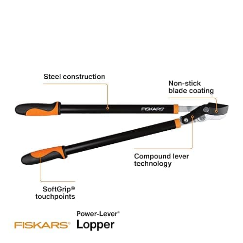 Fiskars 28-Inch Power-Lever Garden Bypass Lopper and Tree Trimmer, Sharp Precision-Ground Steel Blade for Cutting Branches up to 1.75-Inch Diameter thumbnail 5