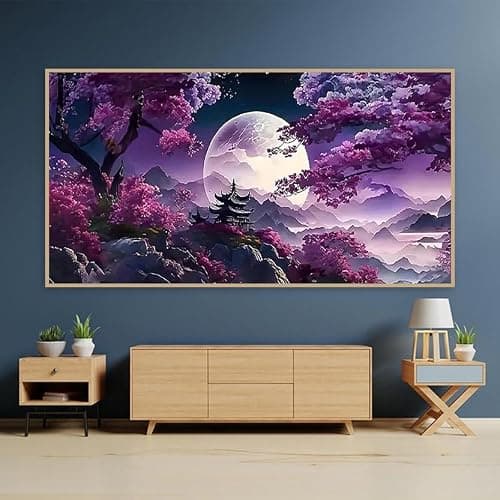 BOHADIY 5D Large Diamond Art Painting,Moon Diamond Painting Kits for Adults,DIY Full Drill Mountain Crystal Rhinestone Arts and Crafts,Tree Gem Art Painting with Diamond Home Wall Decor27.5 X 15.7inch thumbnail 8