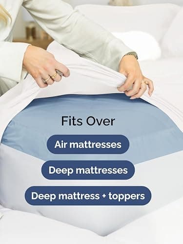 Extra Deep Pocket Twin XL Sheets - 3 Piece Breathable & Cooling Bed Sheets - Hotel Luxury Sheet Set - Soft, Wrinkle Free & Comfy - Easily Fits Extra Deep Mattresses - Deep Pocket Antique White Sheets thumbnail 6