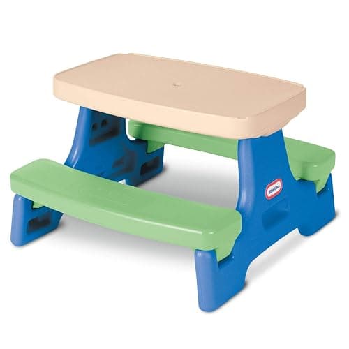 Little Tikes Easy Store Jr. Picnic Table with Umbrella - Blue / Green - Blue/Green - Onesize - Image 1