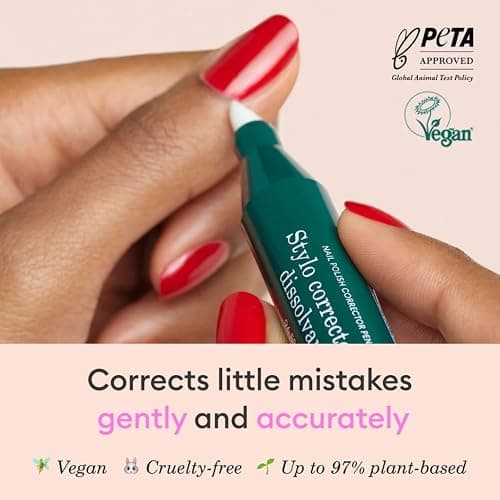 Manucurist Nail Polish Corrector Pen - Gel Nail Polish Corrector Pen + 3 Tapered Refill Tips - Acetone Free, Bio-Sourced Nail Polish Remover Brush - Gel Nail Polish Accessories Transparent thumbnail 2