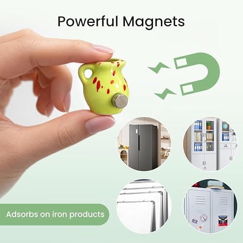 8 Pcs Cute Mini Vase Magnets for Fridge, Funny Plant Decorative Magnets | Tiny Ceramic Vase Refrigerator Magnets with Faux Flowers, for Fridge, Kitchen, Locker & Office Decor Gift thumbnail 5