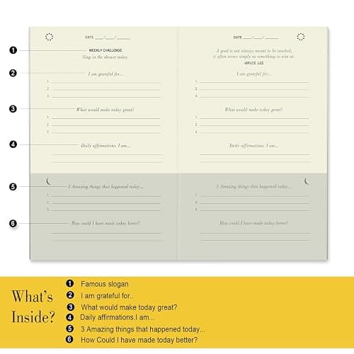 COMIX Gratitude Journal for Women Men, 5 Minute Daily Gratitude Practice, Daily Guided Prompts for Positive Thinking, Self-Reflection, and Personal Growth - Undated Planner,Beige thumbnail 3