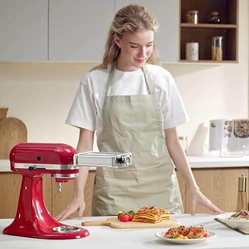 3 in 1 Pasta Attachment for KitchenAid Stand Mixer, All Metal Pasta Maker KitchenAid Attachment, Pasta Sheet Roller, Spaghetti Cutter, Fettuccine Cutter Maker Accessories and Cleaning Brush by Gvode thumbnail 2