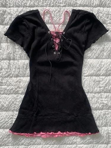 Kawaii Cutecore Harajuku Y2k 2000s Tops Summer Preppy Aesthetic Alt Goth Emo Short Sleeve Graphic Tees thumbnail 5
