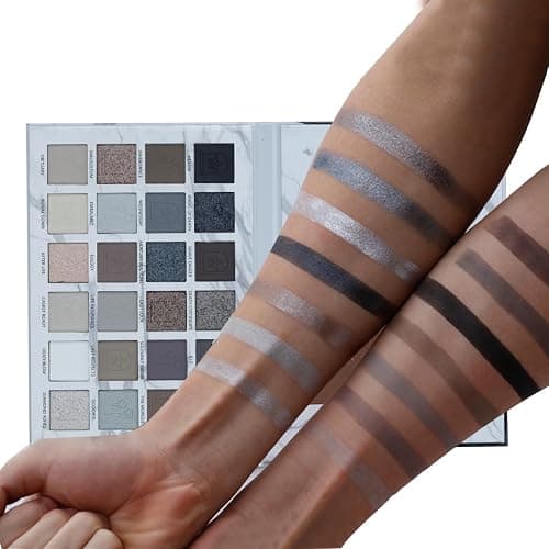 Katiluxiya 24Colors Black Grey Smokey Eyeshadow Palette, Matte Black Smoky Eye Shadow Palette, Shimmer High Pigmented Basic Black White Gray Shade Eye Black Makeup for Halloween. (24, Colors) thumbnail 4