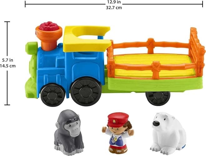 Fisher-Price Little People Toddler Toy Train Choo-Choo Zoo with Music Sounds and 3 Figures for Pretend Play Ages 1+ Years thumbnail 3
