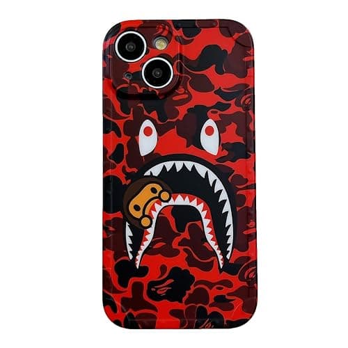 Beefkcase Hoolcase for iPhone 14 6.1 inch Soft Case for Red Shark Face/Shark Teeth Fans Kids Boys, Cartoon Cute Fun Shockproof TPU Protective Non-Slip 6.1 Inch Case for iPhone 14 (H-YU) - Image 1