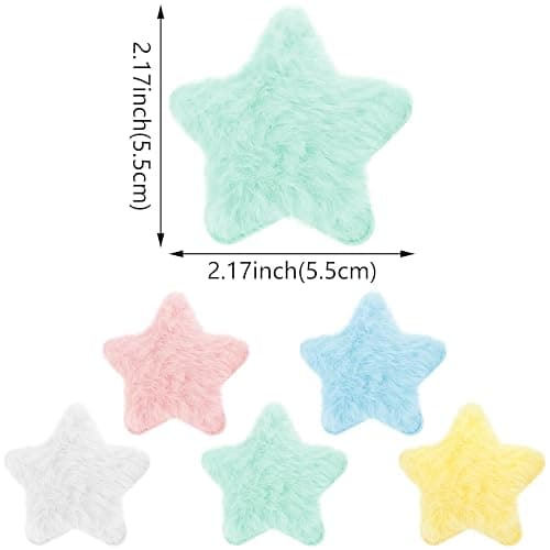 20 Pcs Fluffy Star Hair Clips Y2K Cute Hair Barrettes Plush Fuzzy Star Shaped Alligator Duckbill Clips Decorative Colorful Accessories for Women Girls thumbnail 2