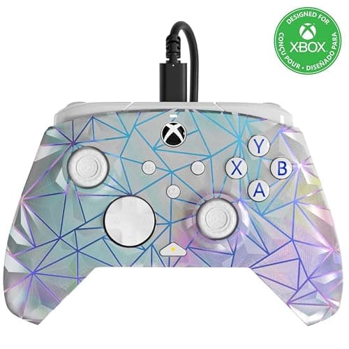 PDP Gaming REMATCH Enhanced Wired Gaming Controller: Licensed Xbox Series X|S Gamepad, Xbox One, Windows PC, Mappable Back Buttons, Customizable, Audio Control, Companion App: Frost Diamond (Metallic) - Image 1