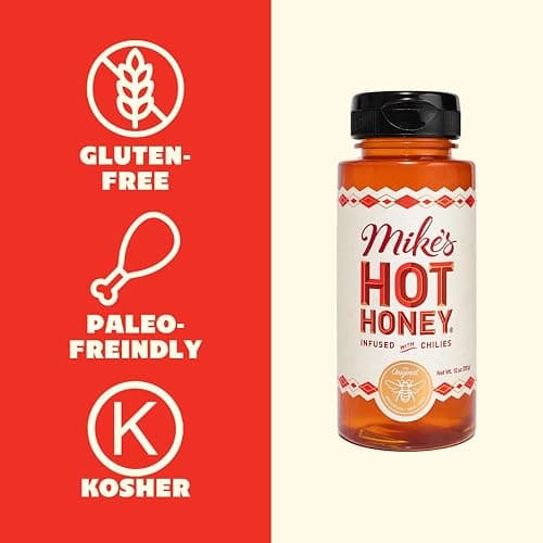 Mike's Hot Honey, America's #1 Brand of Hot Honey, Spicy Honey Infused with Chili Peppers, Certified Kosher, Gluten-Free, Paleo-Friendly, Sweet Heat, Perfect for Hot Sauce Lovers (10oz Bottle, 1 Pack) thumbnail 5