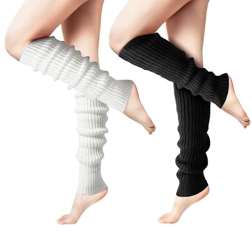 Clothirily Leg Warmers, Fashion Leg Warmers for Women, Ribbed Knit Leg Warmer 80s, Long Leg Warmer Socks for Sports Party - Image 1