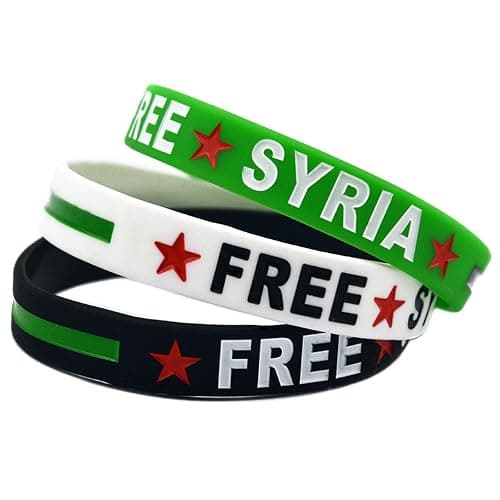 ZENRUIMING 6 Free Syrian Flag Bracelets, Men's and Women's Silicone Ornaments, Sports Bracelets thumbnail 3