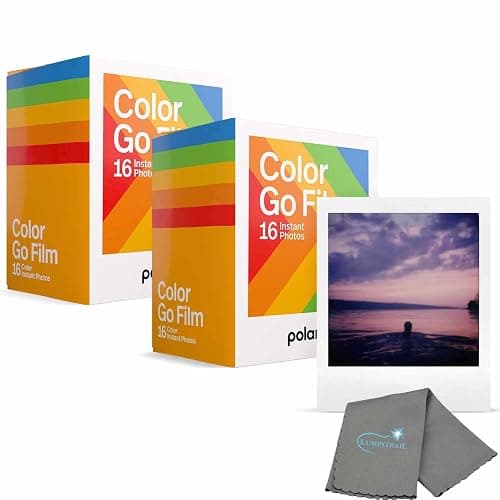 Polaroid Go Color Film, 32 Photos, 2 Double Packs, Compatible with Polaroid Go Camera, Instant Color Film for Instant Camera, with a Cleaning Cloth - 32 Photos - Image 1