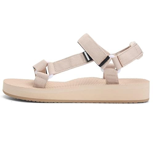WateLves Womens-Sport-Sandals Outdoor Hiking Sandals with-Arch-Support Comfortable Webbing-Water-Athletic Beach-Sandals for Travel-Walking-Trekking-Camping - 6 - Hd-tropical Brown thumbnail 3