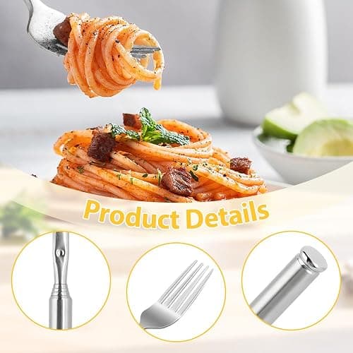 Extendable Fork Spoon, New Stainless Steel Retractable Forks Long Handle Telescoping Forks, Extender Set for Dinner Fruit Dessert BBQ (Fork) thumbnail 4